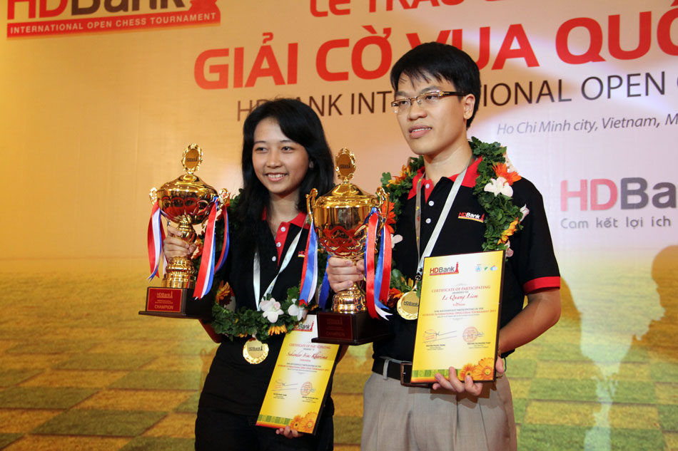 Kết quả xếp hạng giải cờ vua HDBank 2013