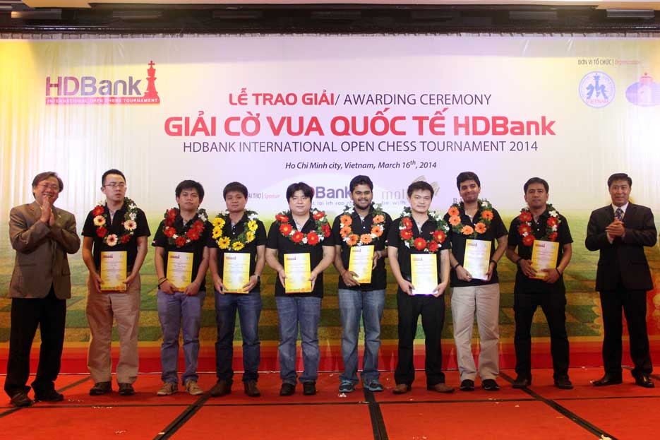 Kết quả xếp hạng giải cờ vua HDBank 2014